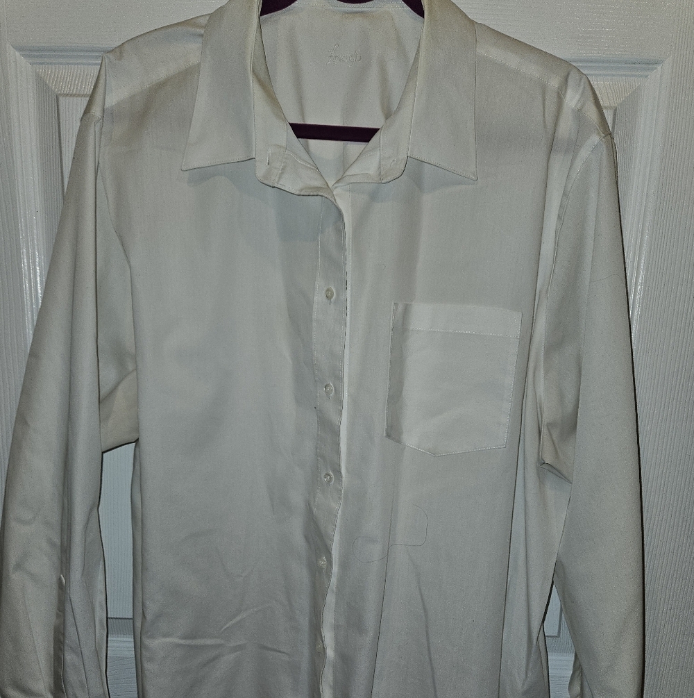 Women's Plus size 22W Foxcroft White Wrinkle Free Button Down Shirt